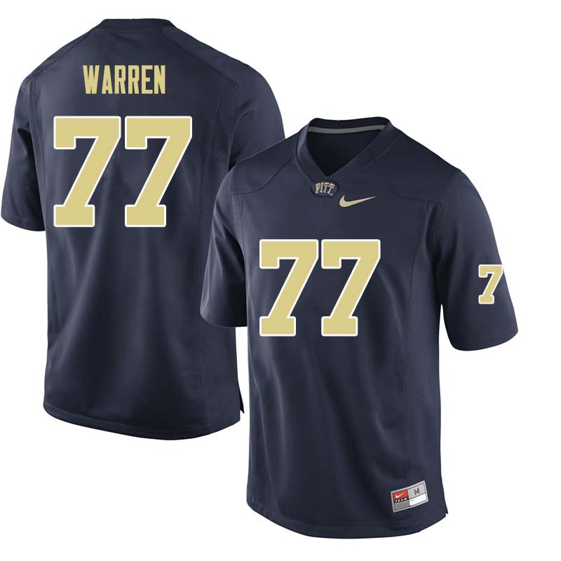 Men #77 Carter Warren Pittsburgh Panthers College Football Jerseys Sale-Navy